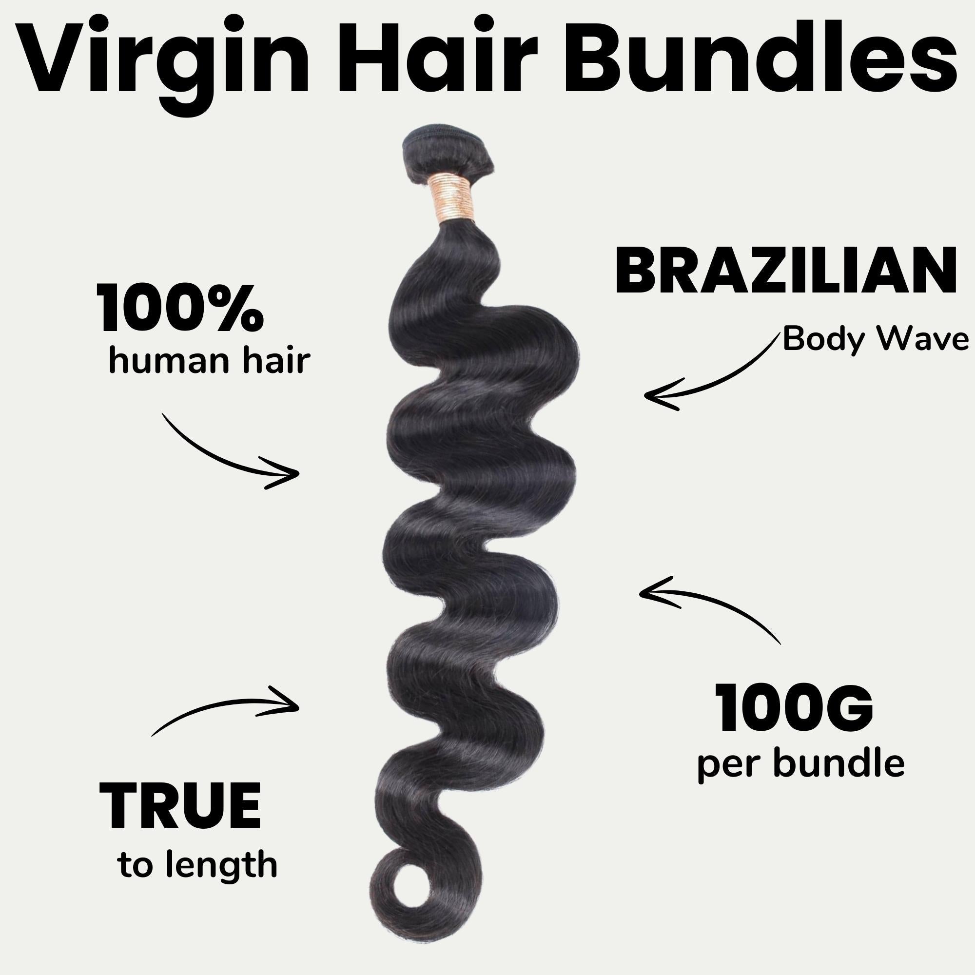 Brazilian Body Wave 100% Human Hair Bundles