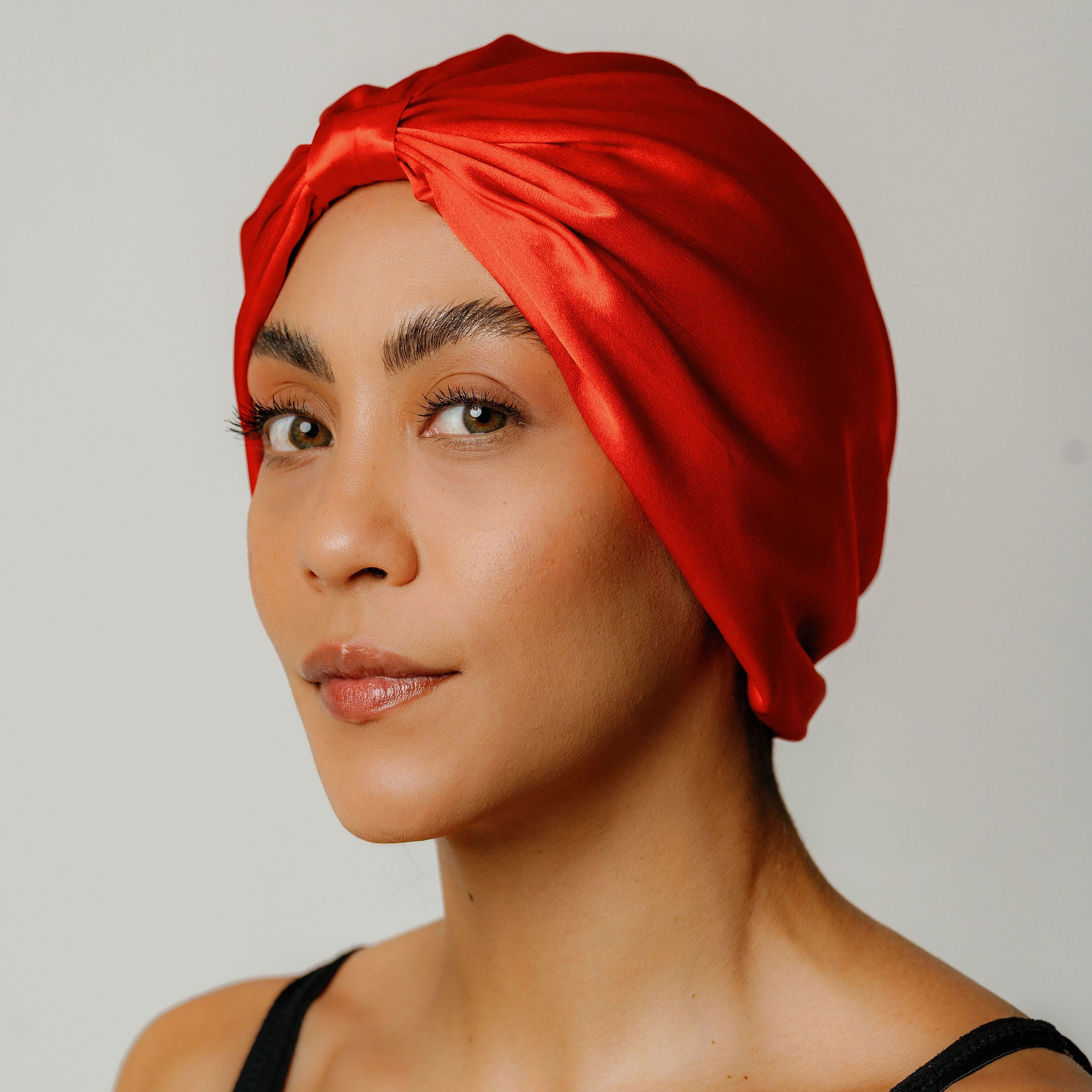 Organic Silk Hair Bonnet Tomato Red