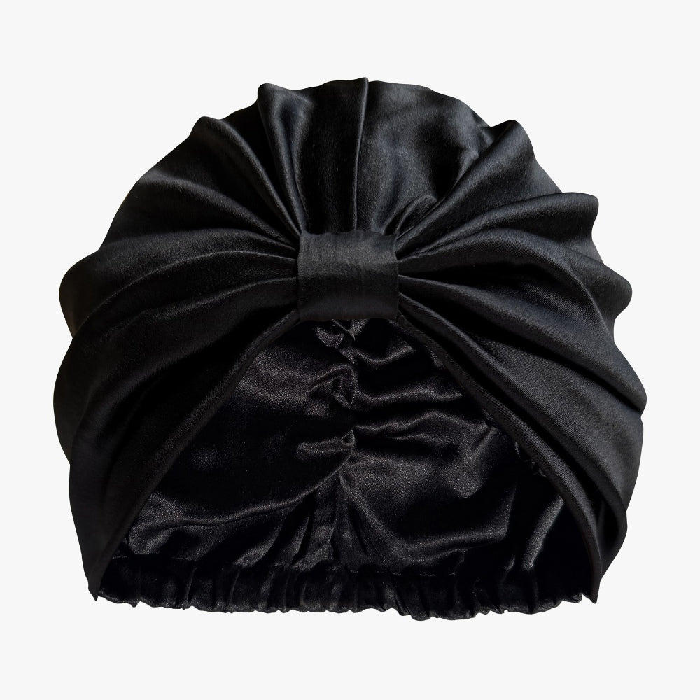 Organic Silk Hair Bonnet Onyx Black