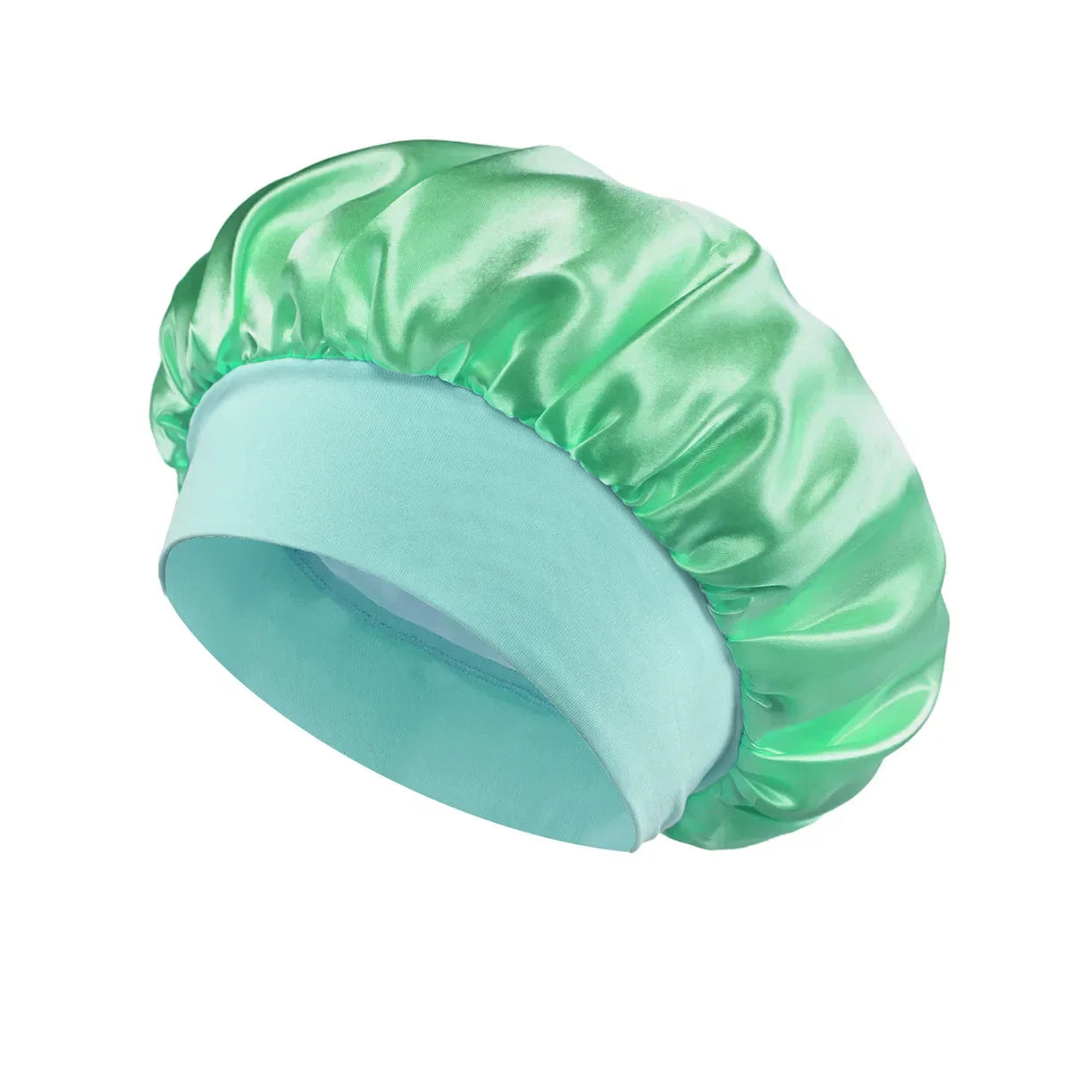 Solid Wide-Brimmed Satin Hair Bonnet for Sleeping