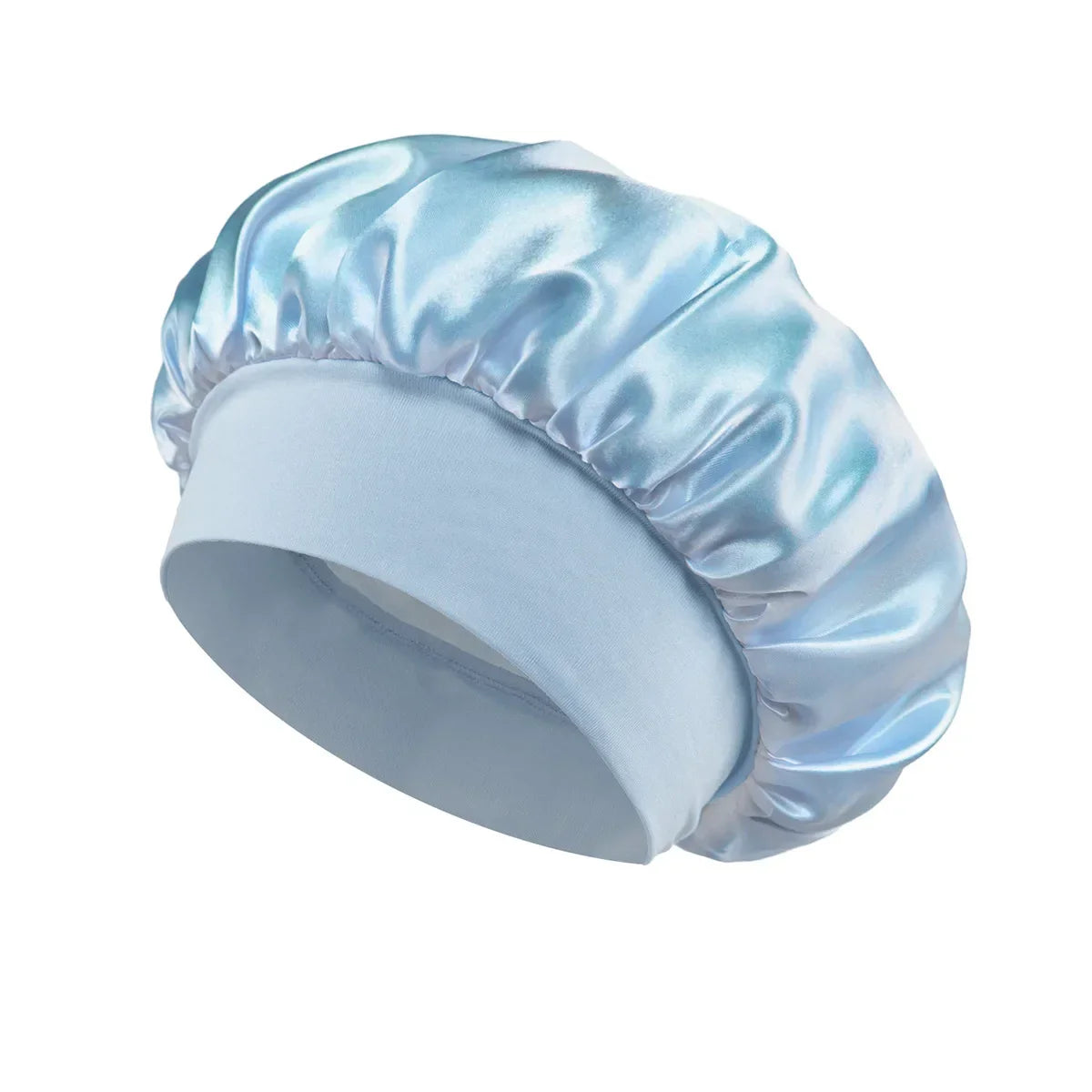 Solid Wide-Brimmed Satin Hair Bonnet for Sleeping