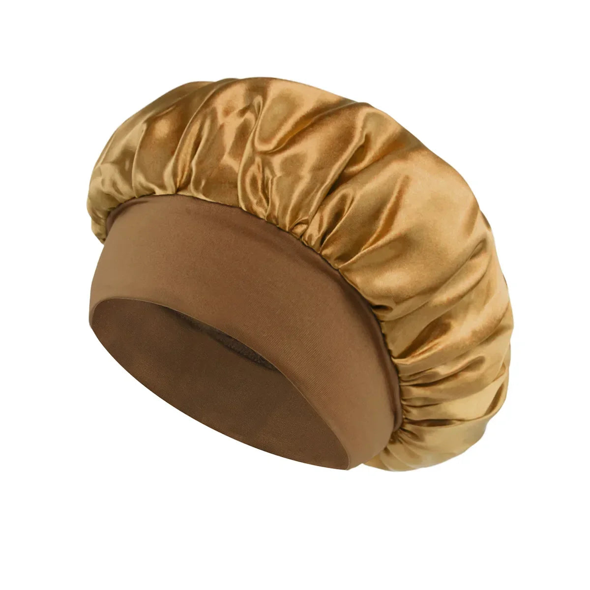 Solid Wide-Brimmed Satin Hair Bonnet for Sleeping