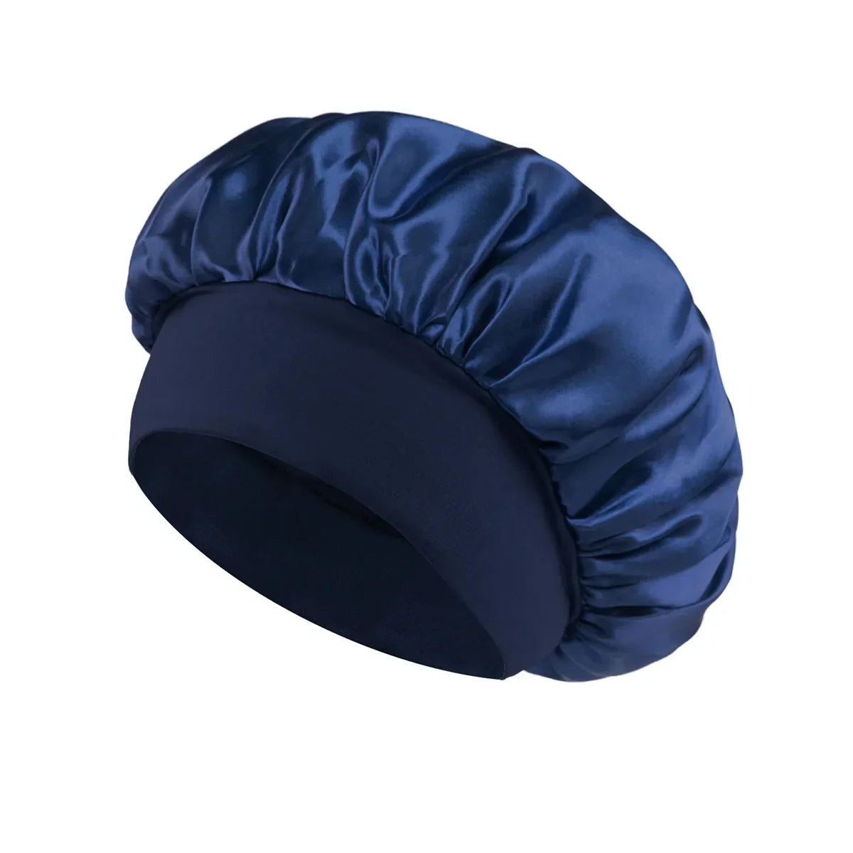 Solid Wide-Brimmed Satin Hair Bonnet for Sleeping