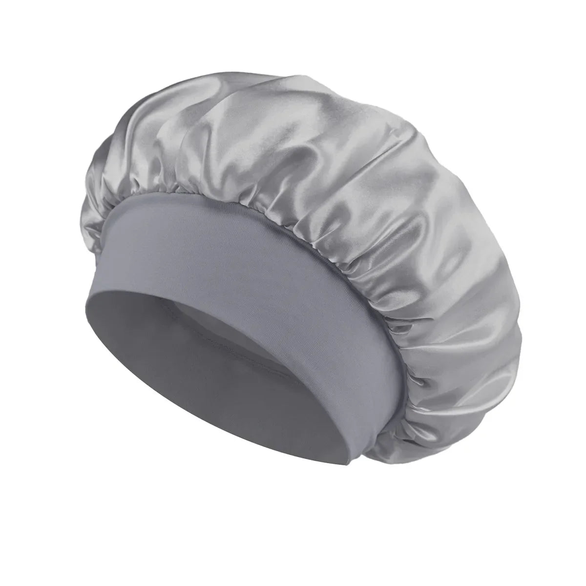 Solid Wide-Brimmed Satin Hair Bonnet for Sleeping