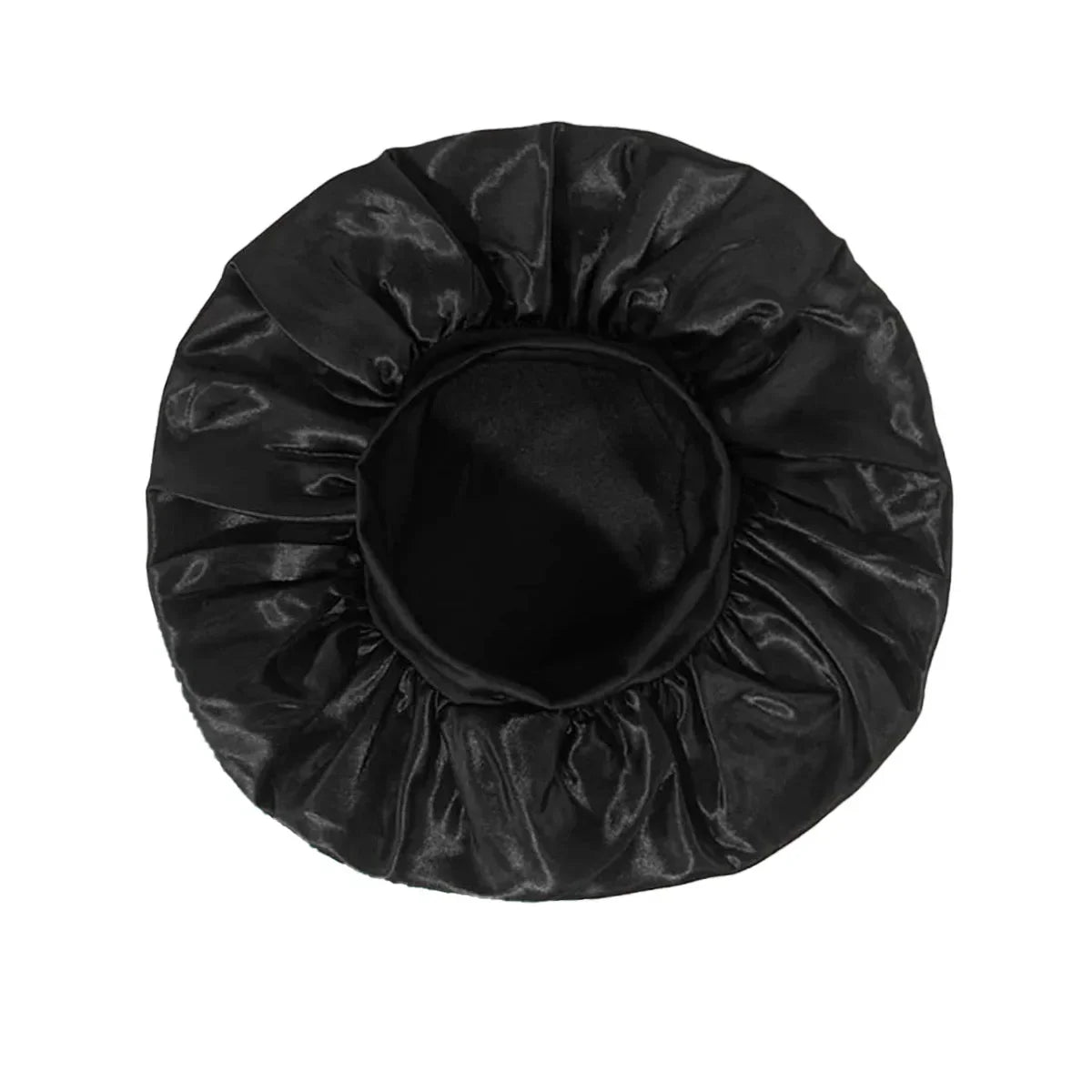 Solid Wide-Brimmed Satin Hair Bonnet for Sleeping