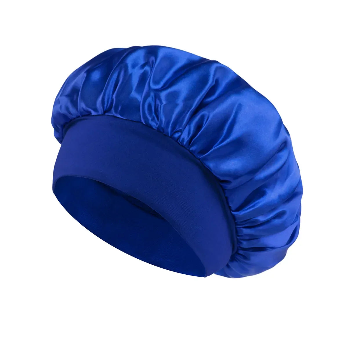 Solid Wide-Brimmed Satin Hair Bonnet for Sleeping
